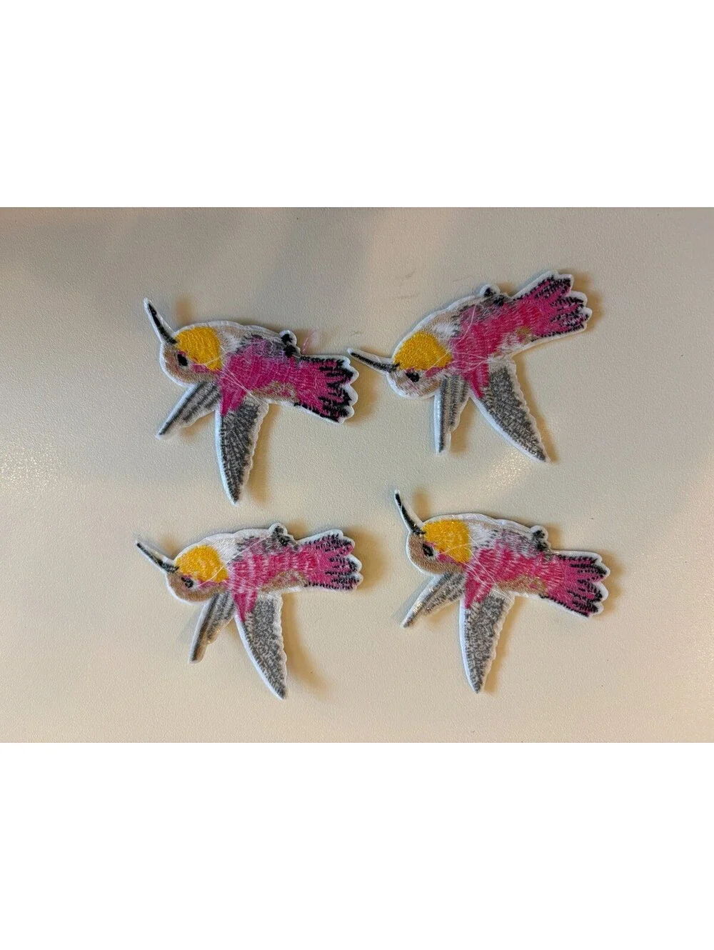 Lot of 43 Hummingbird Embroidered Applique Patches Pink Yellow Iron On Sew On
